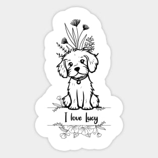 I Love Lucy Floral Design Sticker